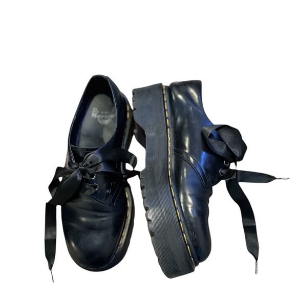 DR.MARTEN Holly Leather Oxford Lace Up Ribbon Platform Loafers - Picture 10 of 13